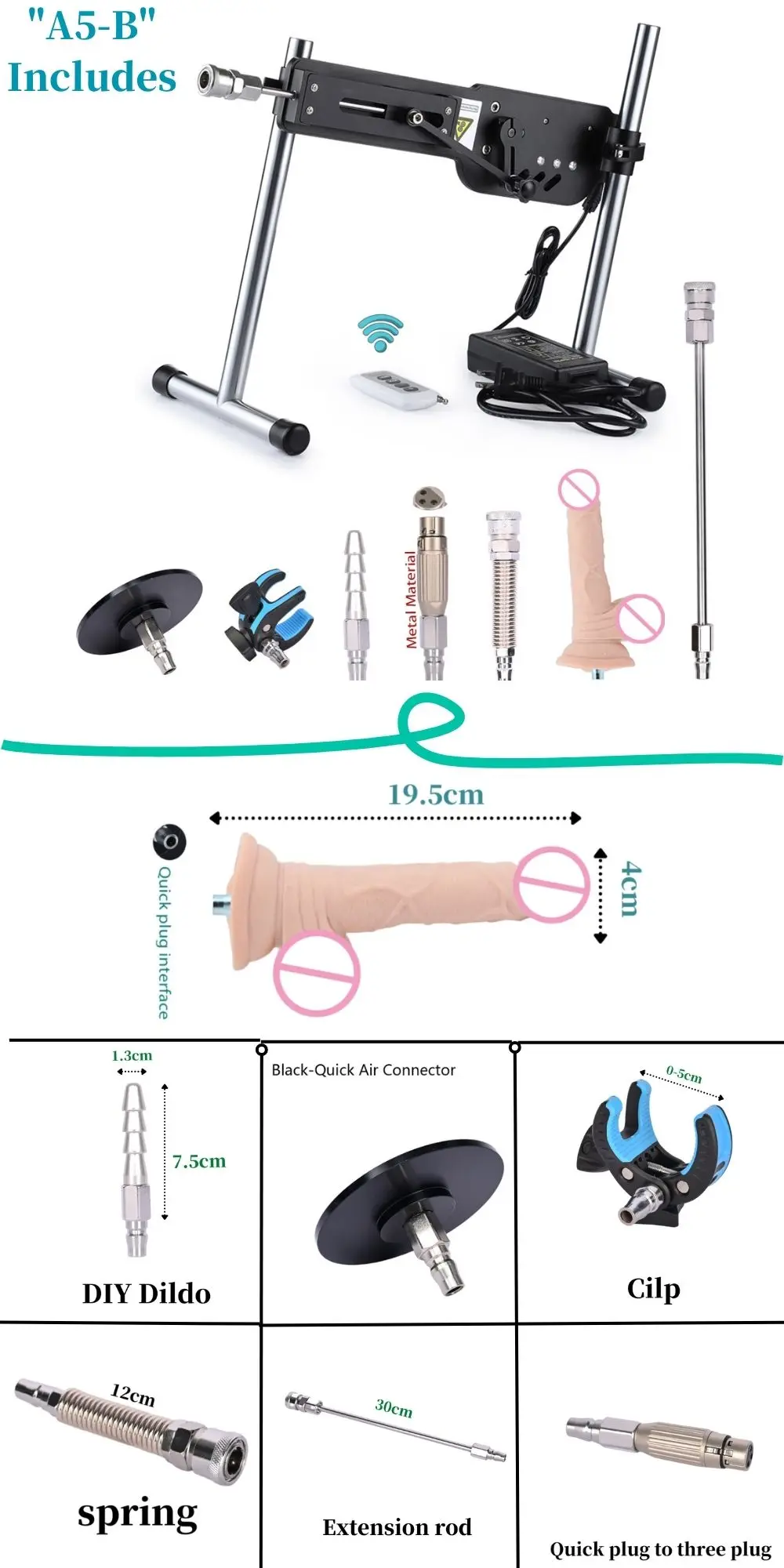 Machine Sexuelle Sans Fil pour Femme, 70W, Jouet Sexuel Muet avec Gode, 3-9cm Machine Sexuelle Sans Fil pour Femme, 70W, Jouet Sexuel Muet avec Gode, 3-9cm