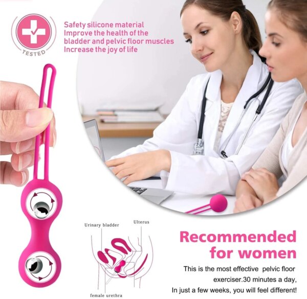 Kegel Vagina IkVibrator Sex Toys pour femmes, télécommande sans fil, haltère en silicone, exercice de rétrécissement, œufs vibrants, masseur, 3 pièces, 4 pièces – Image 5