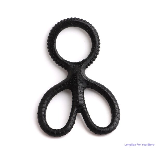 Anneau de pénis en silicone réutilisable pour hommes, Maastricht l'éjaculation, anneau de pénis de sperme, agrandissement du pénis, jouets sexuels extensibles sexy pour hommes – Image 5