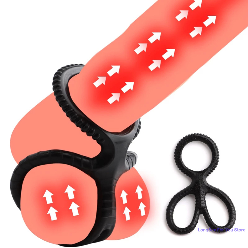 Anneau de pénis en silicone réutilisable pour hommes, Maastricht l'éjaculation, anneau de pénis de sperme, agrandissement du pénis, jouets sexuels extensibles sexy pour hommes Anneau de pénis en silicone réutilisable pour hommes, Maastricht l'éjaculation, anneau de pénis de sperme, agrandissement du pénis, jouets sexuels extensibles sexy pour hommes