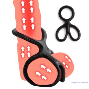 Anneau de pénis en silicone réutilisable pour hommes, Maastricht l'éjaculation, anneau de pénis de sperme, agrandissement du pénis, jouets sexuels extensibles sexy pour hommes
