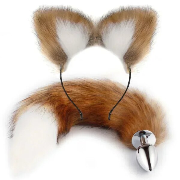 Ensemble de jouets sexuels pour adultes, queue de renard, plug anal, simulation d'oreille de renard, pièce de sauna, SM, sexy – Image 2