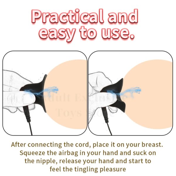 Pince à seins à électrode pour hommes et femmes, jouets sexuels à thème médical, choc électrique, gadgets sexy, flirt prénatal, continent, couple – Image 5