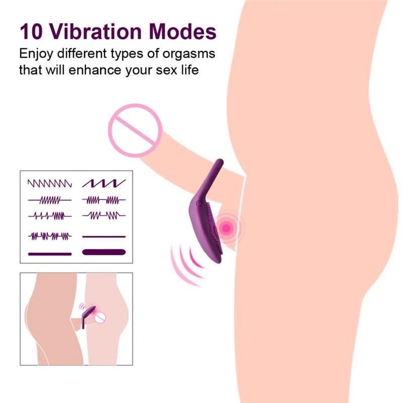 Anneau de pénis stimulateur de Clitoris vibrant, point G, jouets sexuels pour Couple, vibromasseur à manches fines