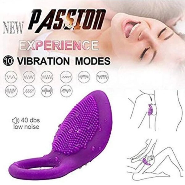 Anneau de pénis stimulateur de Clitoris vibrant, point G, jouets sexuels pour Couple, vibromasseur à manches fines – Image 2