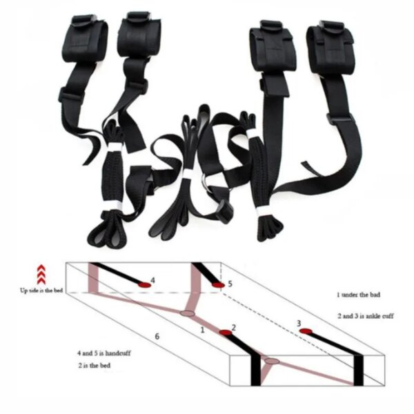 Bsie m-Menottes à jambes ouvertes pour femmes, Bondage sexy, Lit de rinçage, Manchette de retenue, Jouets sexuels pour couples, Jeux pour adultes, Accessoires sexuels, SexShop 18 – Image 3