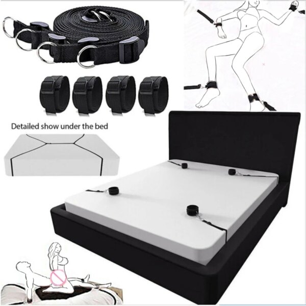 Bsie m-Menottes à jambes ouvertes pour femmes, Bondage sexy, Lit de rinçage, Manchette de retenue, Jouets sexuels pour couples, Jeux pour adultes, Accessoires sexuels, SexShop 18
