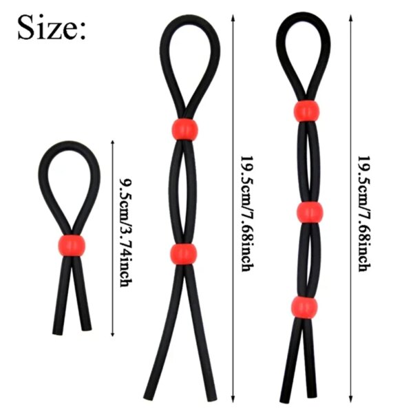 Anneaux péniens en silicone réglables pour hommes, retardement de l'érection, anneaux de pénis sexy, produits sexuels, appareils pour hommes, produits pour adultes – Image 6
