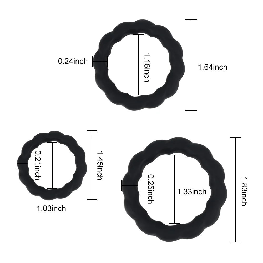 Anneaux de Pénis Shoes en Silicone Lisse pour Homme, Retardement de l'Éjaculation, Anneau d'érection Sexy, Produit pour Adulte, Jouets Sexuels, 3 Pièces
