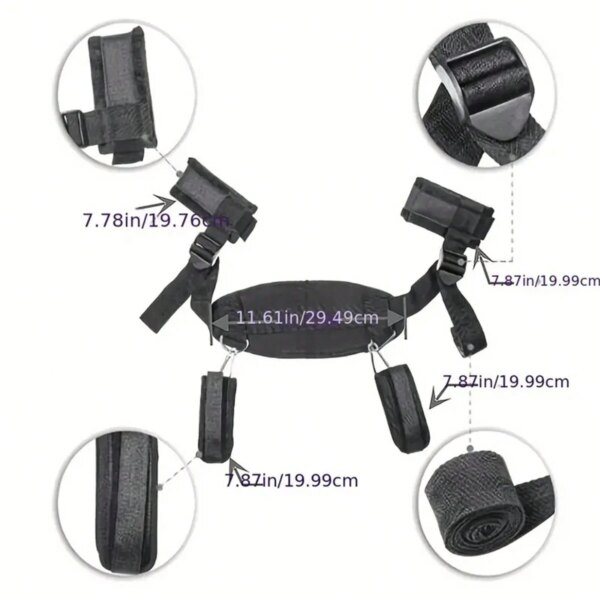 Sangle de bondage réglable SM pour couples et hommes, ensemble de jouets sexy unisexes, manchette de cuisse et menottes, SFP – Image 6