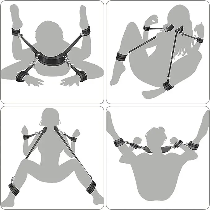 Sangle de bondage réglable SM pour couples et hommes, ensemble de jouets sexy unisexes, manchette de cuisse et menottes, SFP