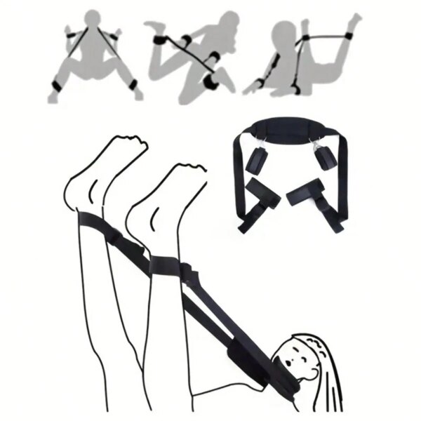 Sangle de bondage réglable SM pour couples et hommes, ensemble de jouets sexy unisexes, manchette de cuisse et menottes, SFP – Image 3