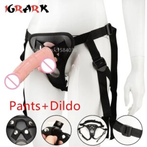 Culotte de chasteté en cuir sexy pour hommes et femmes, pantalon de bondage Strapon, ensemble de gode pénis, jouets sexuels flirtants pour couples, corps SFP, 18