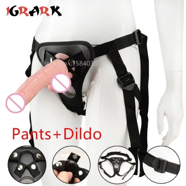 Culotte de chasteté en cuir sexy pour hommes et femmes, pantalon de bondage Strapon, ensemble de gode pénis, jouets sexuels flirtants pour couples, corps SFP, 18