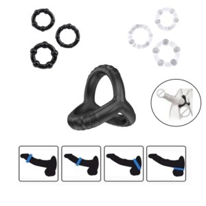 Masturbateur en Silicone pour homme, agrandisseur de bite Sexy, retarde l'éjaculation, jouets sexuels d'érection pour Couples adultes de 18 ans et plus, ensemble de 3 pièces
