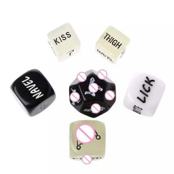 Jeux de dés sexuels BDSM, accessoires de Posture Sexy, nouveauté cadeau de fête, brille dans la nuit, ensemble de dés de Position sexuelle, jeu érotique pour adultes, pour Couples – Image 3