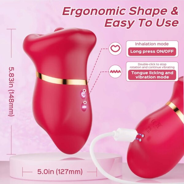Vibromasseur clitoridien à succion buccale rotative pour femme, 4 en 1, jouets sexuels pour adultes, suceur de léchage de langue, vagin, vagin, mastylab, femme, couple – Image 6