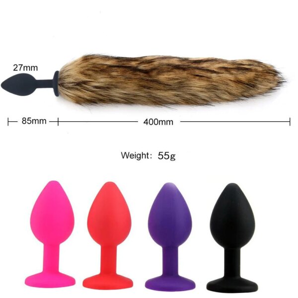 Plug anal en silicone queue de renard pour femme, jeux SM, cosplay, massage de la prostate, jouets sexuels pour adultes, produit sexuel sexy, 7.0 – Image 2
