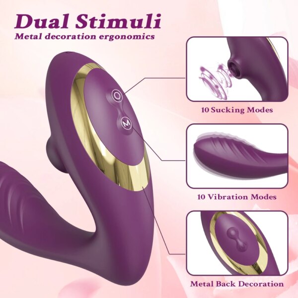 Vibromasseur sous vide pour femme, gode, clitoris, continents, ventouse, vibrant, femelle, aspiration orale, stimulateur de clitoris, massage, jouets sexuels pour adultes – Image 2