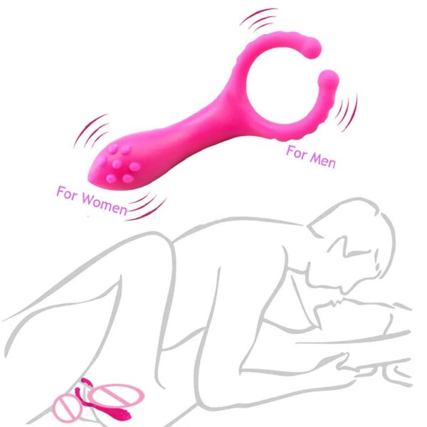 Anneau vibrant sexuel pour couple adulte, vibromasseur électro-UNIS issant, produits de magasin sexy, vibration vaginale féminine, anneau vibrant pour pénis – Image 2