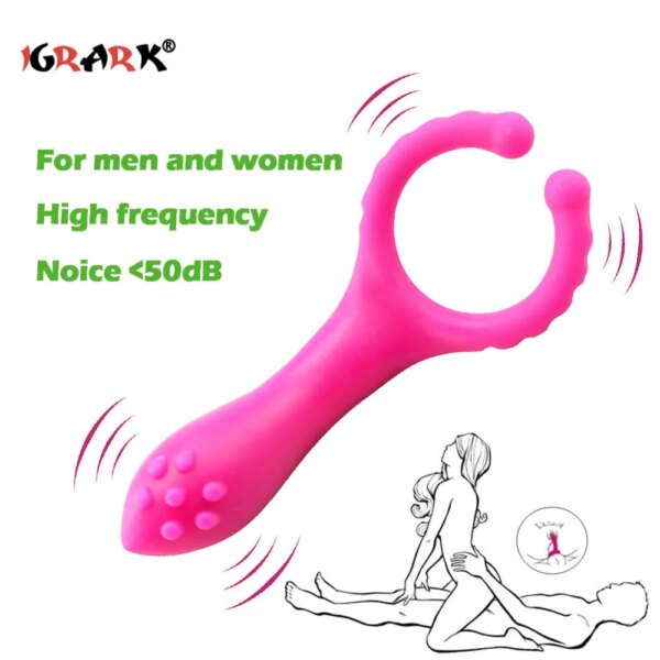Anneau vibrant sexuel pour couple adulte, vibromasseur électro-UNIS issant, produits de magasin sexy, vibration vaginale féminine, anneau vibrant pour pénis – Image 3