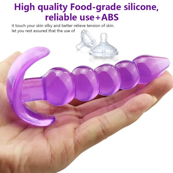 Bouchons anaux en silicone souple pour hommes et femmes, gode, perles anales, massage de la prostate, bouchon sexy unisexe, jouet sexuel pour adultes, jeux – Image 2