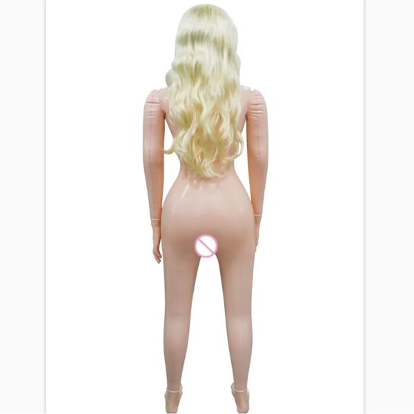 VaHppy – poupée sexuelle gonflable pour hommes, jouets sexuels pour Masturbation orale/anale/vaginale, cuir verni Style européen, vrais cheveux, grande poitrine – Image 2