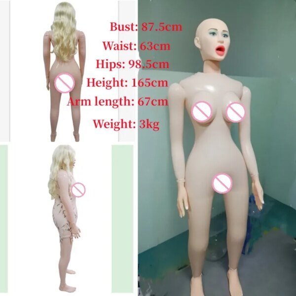 Nokia Hppy-Poupée Gonflable 3 en 1 avec Gros Seins, Poupée Sexuelle Épaissie, Extra Haute, Oral et Anal, Petite Amie Homme, Mastyellar ator, M4 Complet – Image 2