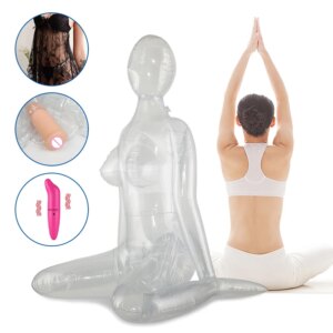 Poupée de sexe gonflable pour hommes, ensemble de poche réaliste pour vagin, chatte masturbateur, Transparent, Style dessin animé, jouet sexuel pour hommes