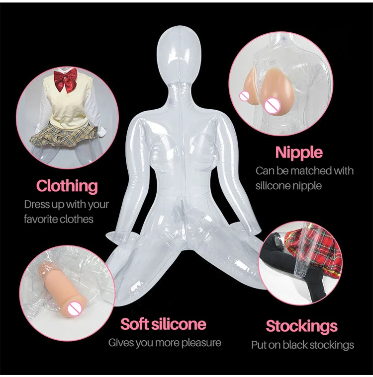 Poupée de sexe gonflable pour hommes, ensemble de poche réaliste pour vagin, chatte masturbateur, Transparent, Style dessin animé, jouet sexuel pour hommes