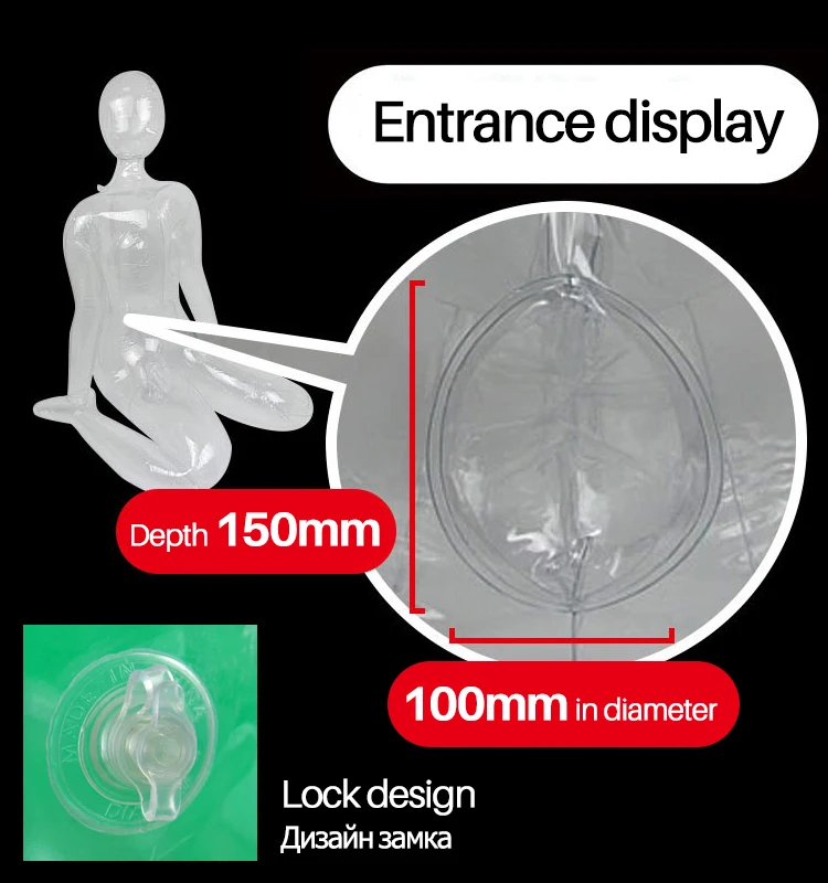 Poupée de sexe gonflable pour hommes, ensemble de poche réaliste pour vagin, chatte masturbateur, Transparent, Style dessin animé, jouet sexuel pour hommes