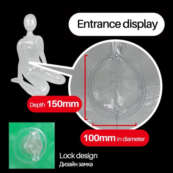 Poupée de sexe gonflable pour hommes, ensemble de poche réaliste pour vagin, chatte masturbateur, Transparent, Style dessin animé, jouet sexuel pour hommes – Image 4