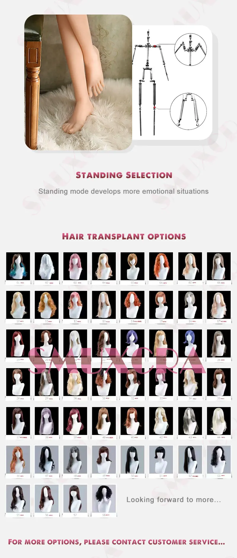 SMUXCRA-Poupée Sexuelle Gonflable à 3 Voies, Version de Simulation Complète Avancée, miles du Corps, Sexy, Cheveux Automatiques