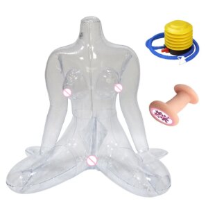 Porte-canon gonflable en cuir pour hommes, transparent, M jambes, beurre peint, adulte, érotique, masturbateur masculin