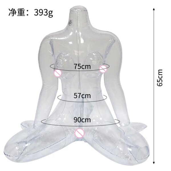 Porte-canon gonflable en cuir pour hommes, transparent, M jambes, beurre peint, adulte, érotique, masturbateur masculin – Image 6