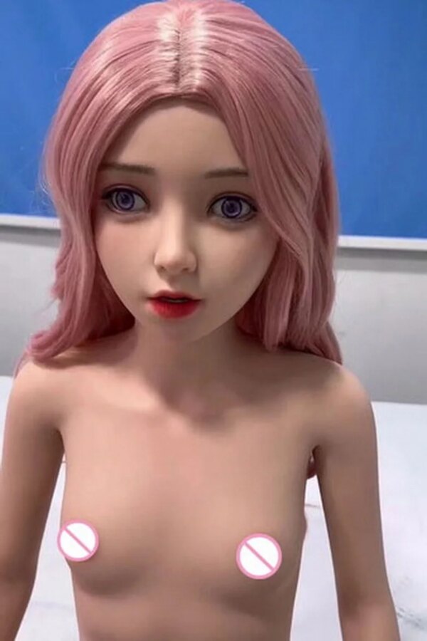 Poupée Sexuelle aux Cheveux Roses de 140cm, Taille Réelle, Légèrement Convexe, Sexy, Seins, Cul, Changeur Masculin, Bation, Vagin, Anal, Chatte – Image 2