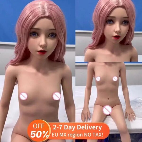 Poupée Sexuelle aux Cheveux Roses de 140cm, Taille Réelle, Légèrement Convexe, Sexy, Seins, Cul, Changeur Masculin, Bation, Vagin, Anal, Chatte
