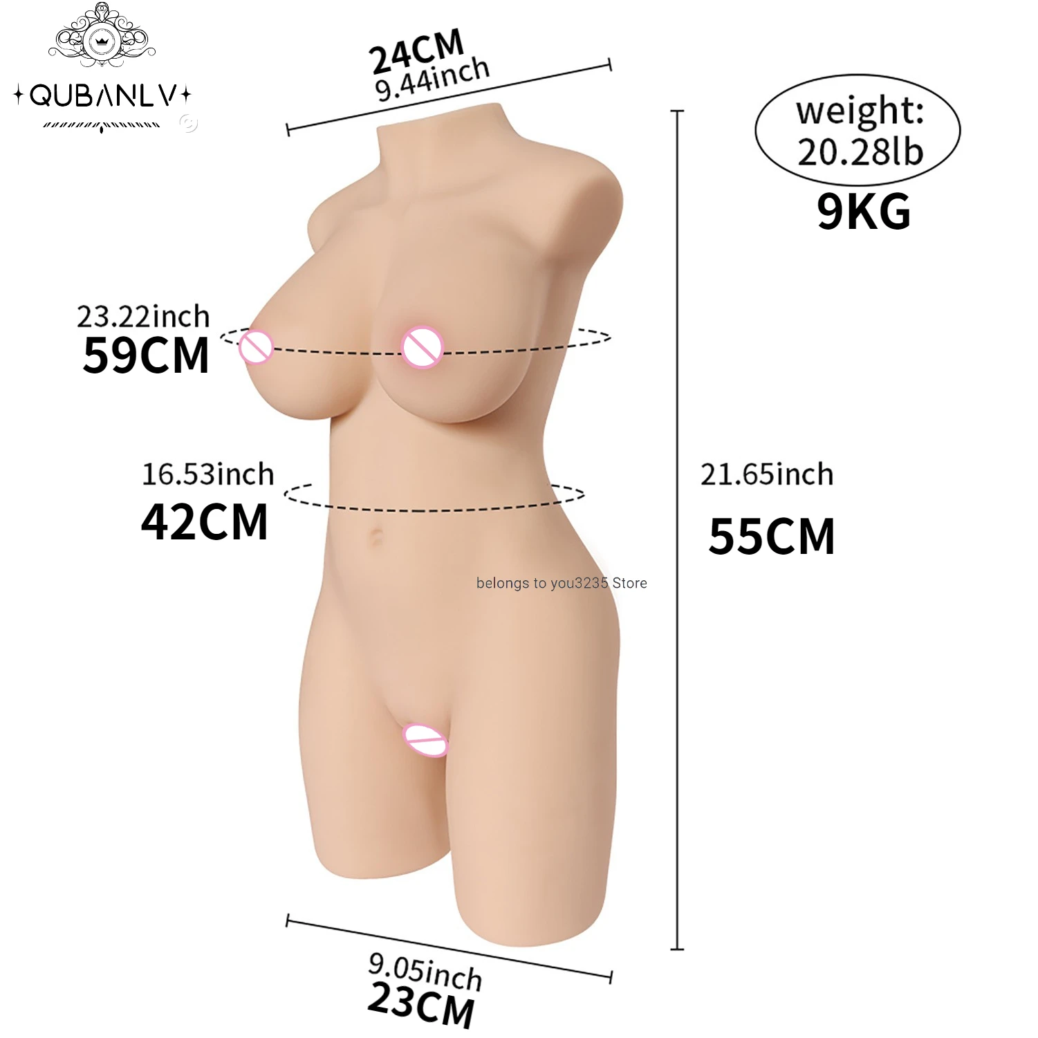 Poupée Sexuelle Vaginale pour Homme, Demi-Corps Sexy, Grosse Poitrine, Fesses, Vraie Poupée Anale, Jouet d'Amour pour Adulte, Grande Réalité XXX