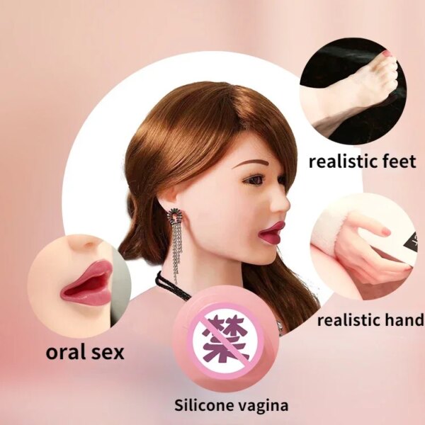 Jouets sexuels gonflables intelligents pour hommes et femmes, vagin réaliste, gros seins, vagin Él, tasse d'avion, mastylunk, voix – Image 6