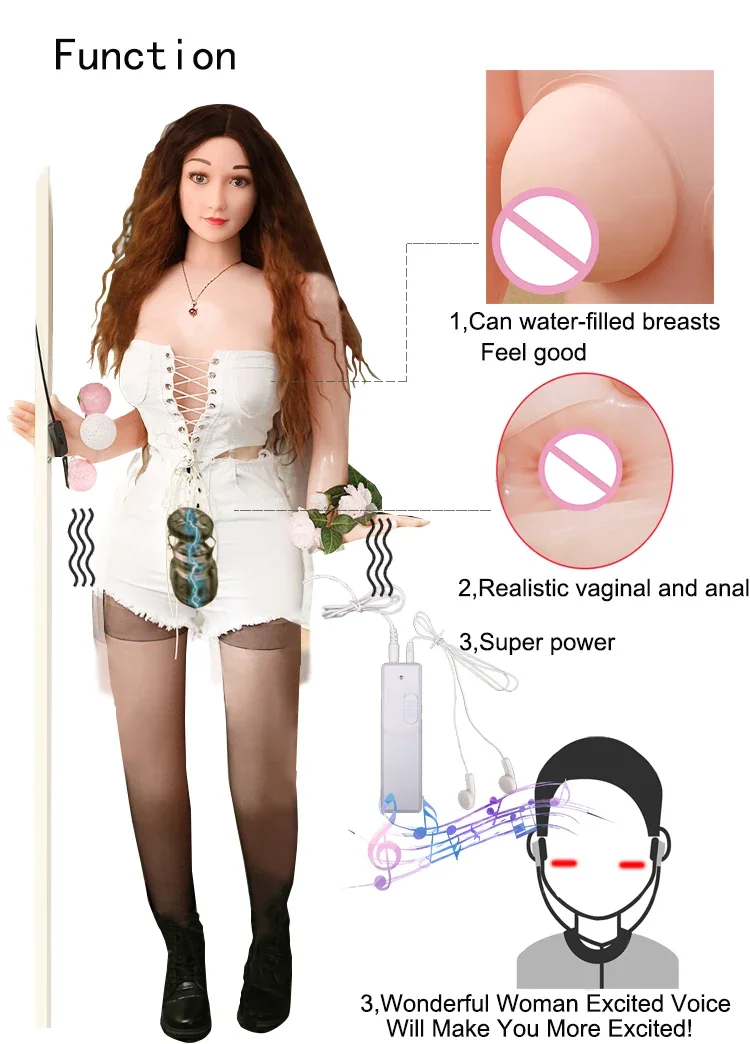 Jouets sexuels gonflables intelligents pour hommes et femmes, vagin réaliste, gros seins, vagin Él, tasse d'avion, mastylunk, voix