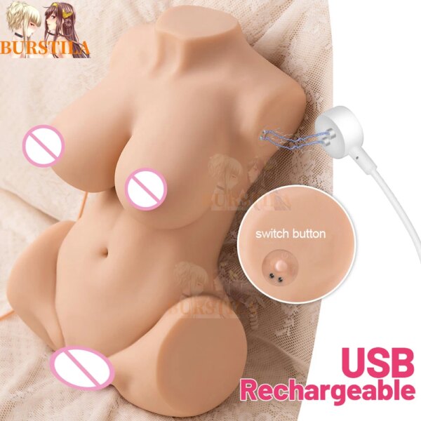Beurre vibrant à aspiration automatique pour hommes et femmes, dispositif masculin, simulation de jaspik 3 en 1, torse féminin, amour, gros seins, XXXX, vraie poupée – Image 3
