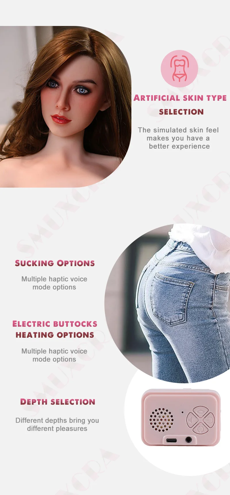 SMUXCRA-Beurre de sexe SM en silicone complet pour hommes, dames sexy, seins doux, cul, taille réelle, amour, vagin, anus, jouet sexuel