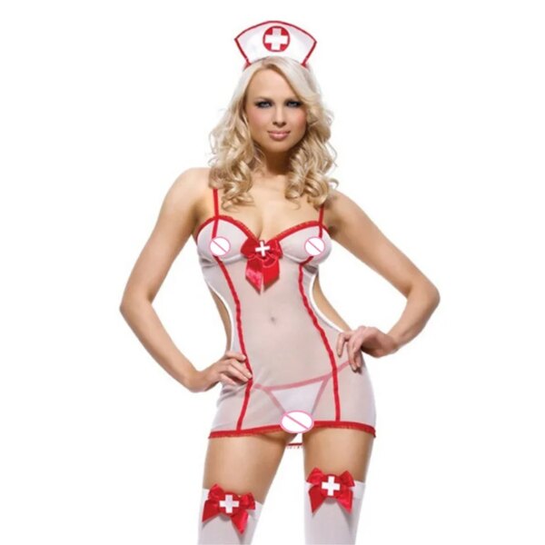Sous-vêtements Porno Sexy pour femmes, uniforme de Cosplay, uniforme d'infirmière et de demoiselle d'honneur, sous-vêtements érotiques, Costume de poupée de grande taille – Image 5