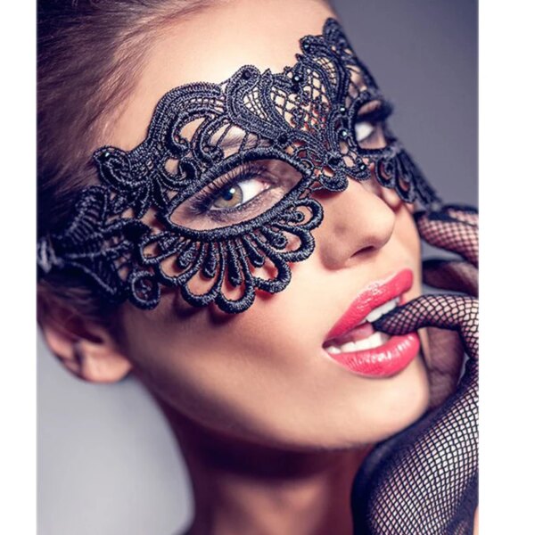 LencBR-Nuisette sexy ajourée en dentelle 7.0, masque porno, lingerie féminine, cosplay, masques de fête – Image 4