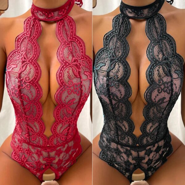 Soutien-gorge ouvert sans entrejambe pour femme, lingerie sexy, sous-vêtements en dentelle, costume de batterie, grande taille, LencBR 7.0, 1 pièce