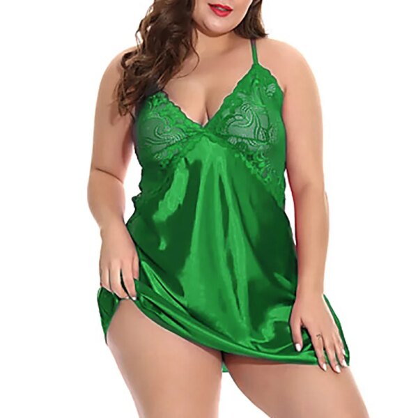 Chemise de nuit en satin de dentelle pour femmes, lingerie sexy, pyjama haut, pyjama nuisette, grande taille, 5XL, 7.0 – Image 5