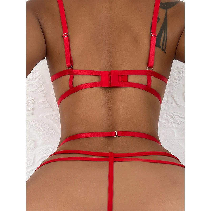 Ensemble de pyjama nuisette en dentelle sans couture pour femme, soutien-gorge ouvert en V profond, corset sans entrejambe, costume de batterie, lingerie sexuelle romantique, vert, transparent, chaud
