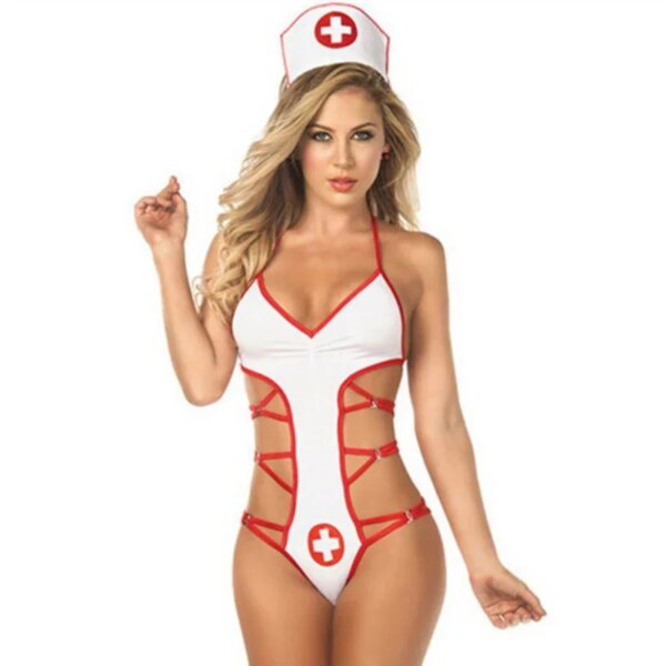 Costume d'écolière pour femme, uniforme de cosplay, robe sexy, lingerie grande taille, nuisette – Image 5