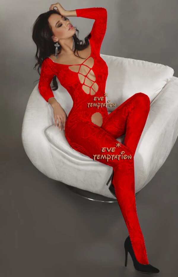 Lingerie sexy pour femmes, vêtements de Noël, sous-vêtements, chemises LencBR, meilleurs vêtements de nuit, exotique, grande taille, babydoll, rouge – Image 2