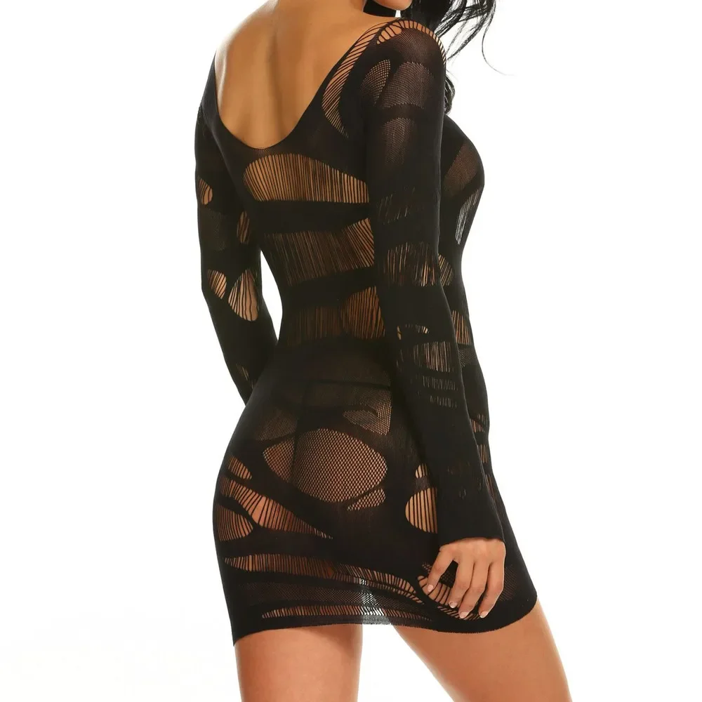 Sous-vêtements sexy en dentelle pour femmes, robe fine avec string, jarretelles, ensemble de lingerie transparente, sexe, chemise de nuit, nuisettes, pyjamas